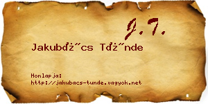 Jakubács Tünde névjegykártya