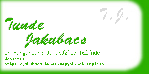 tunde jakubacs business card